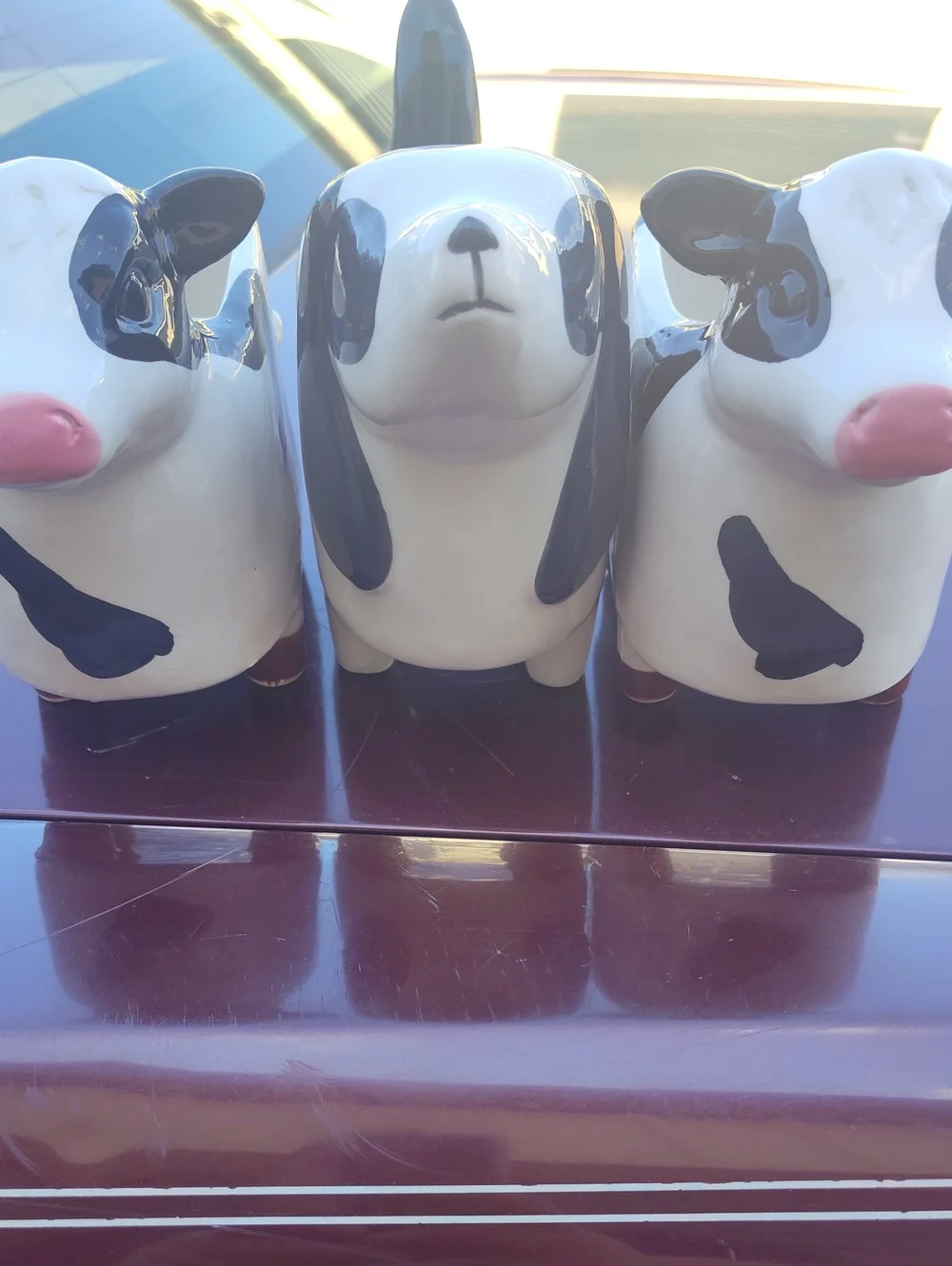 Ceramic Black & White Cow Planter - Decorative Home Accent